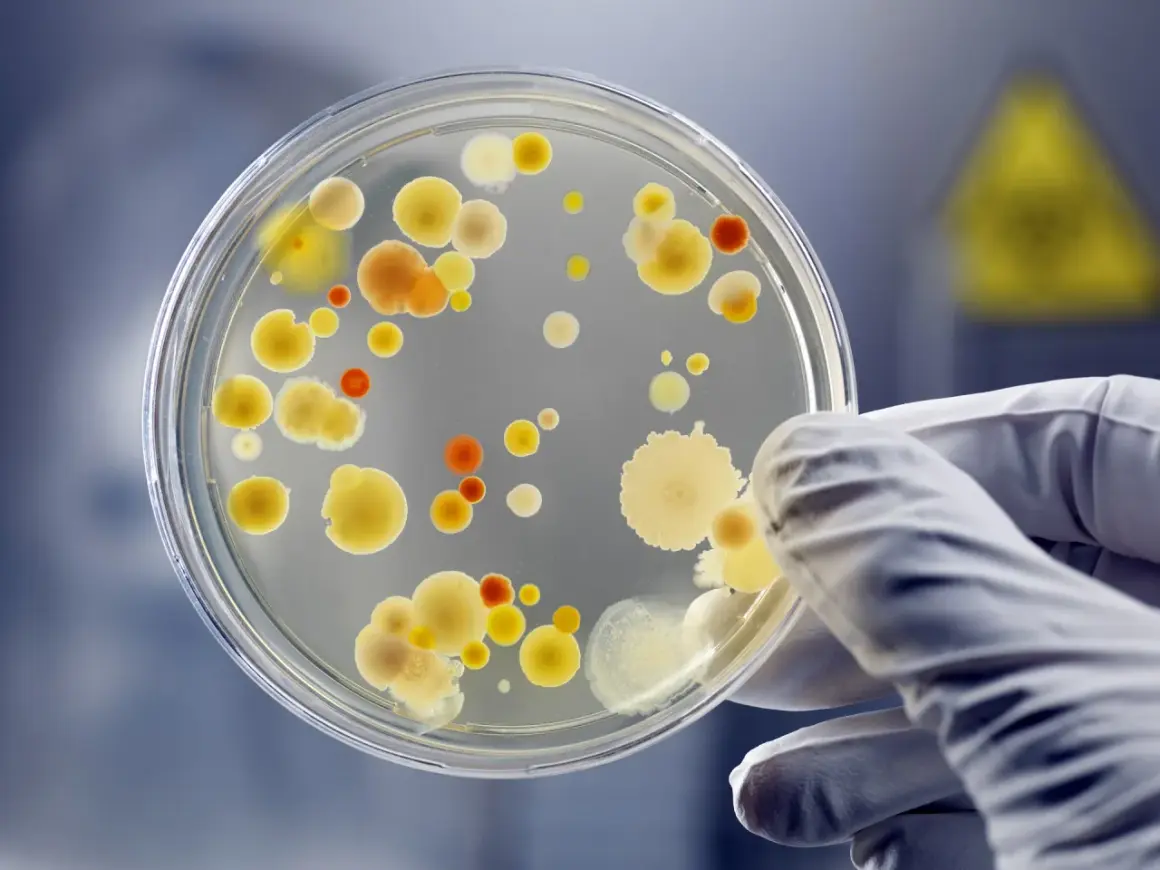 Kolonie bakterii na szalce Petriego, badane w laboratorium. To może być początek badań nad nowym probiotyk lek.
