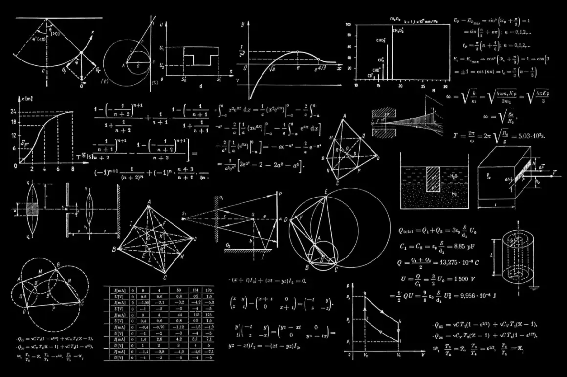 Physik erklärt: Formeln, Diagramme und Gleichungen zeigen, was man in Physik lernt, von Mechanik bis Quanten.
