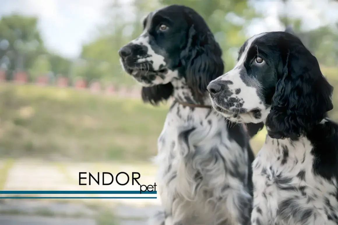 Dwa psy rasy springer spaniel angielski, czarno-białe, z piękną metryką ZKwP.