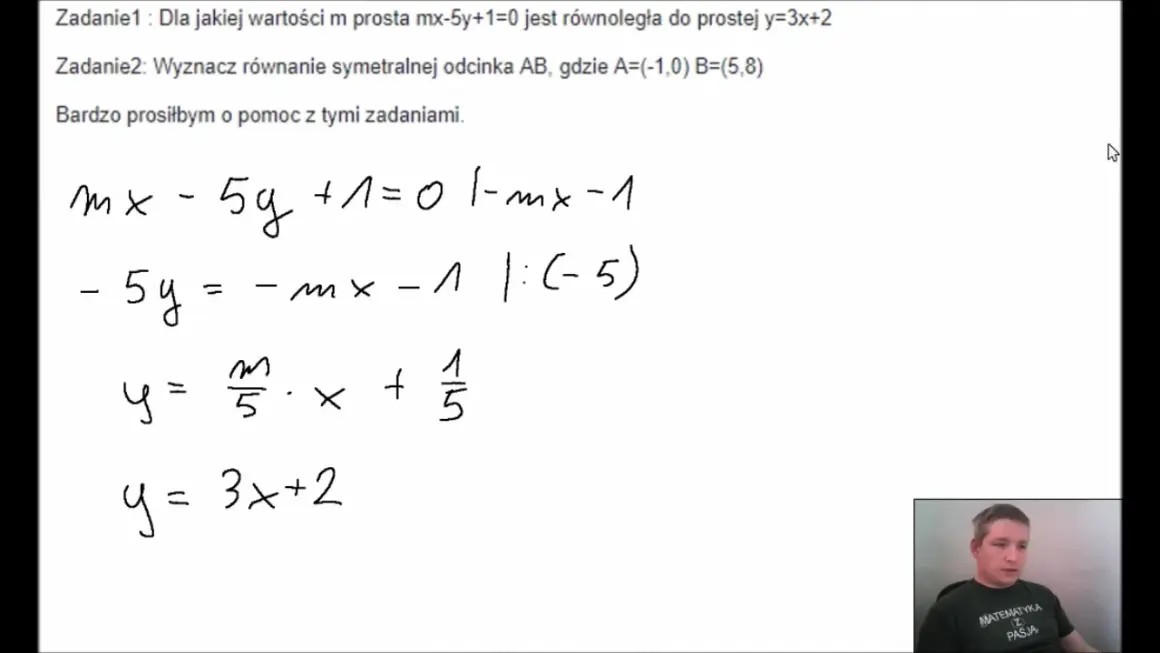 Dla jakich wartości parametru m równanie ma realne rozwiązania?