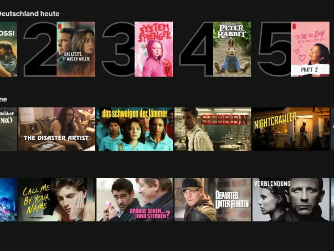 Netflix-Serien Top 10: "Das letzte, was er wollte" auf Platz 2, "System Sprenger" auf Platz 3, "Peter Rabbit" auf Platz 4 und "To All the Boys" auf Platz 5.