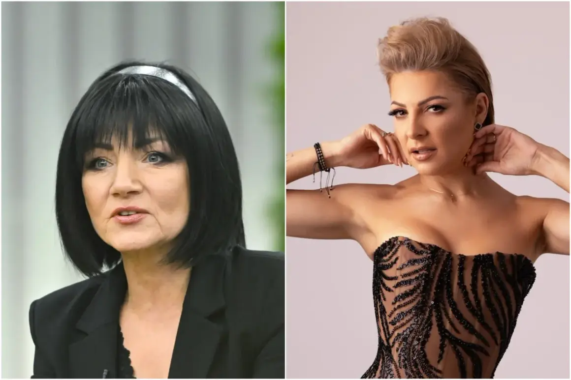 Dwie kobiety w stylizacjach scenicznych: jedna w czarnej marynarce, druga w błyszczącym gorsecie.