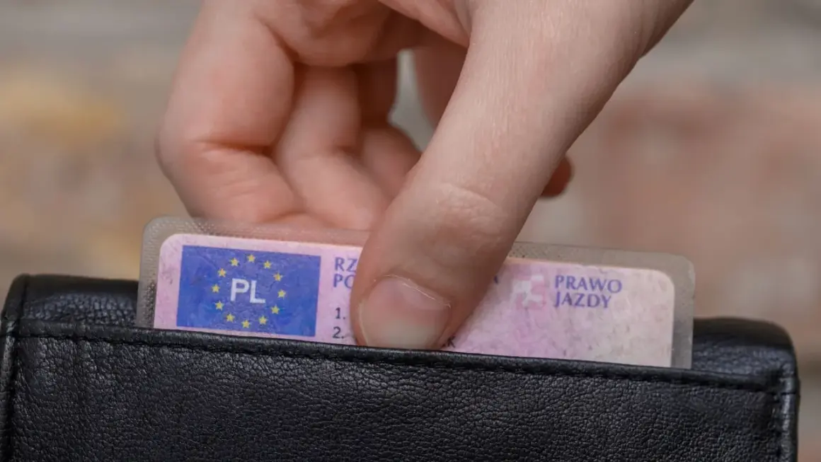 Dłoń wyjmuje z portfela polskie prawo jazdy. Czas na wymianę dokumentu?