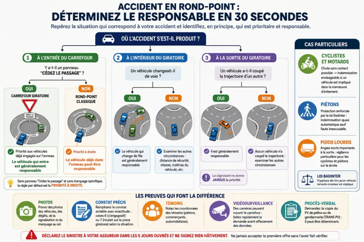 À l'entrée d'un carrefour, un panneau "Cédez le passage" indique que le véhicule qui entre doit céder le passage aux véhicules déjà engagés.