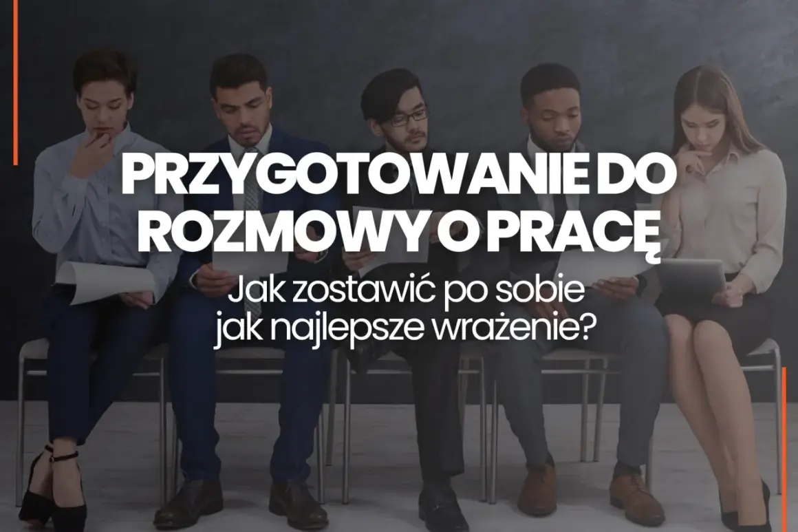 Przygotowanie do rozmowy o pracę: pięć osób siedzi w rzędzie, każdy z dokumentami lub tabletem. Jak zostawić po sobie jak najlepsze wrażenie?