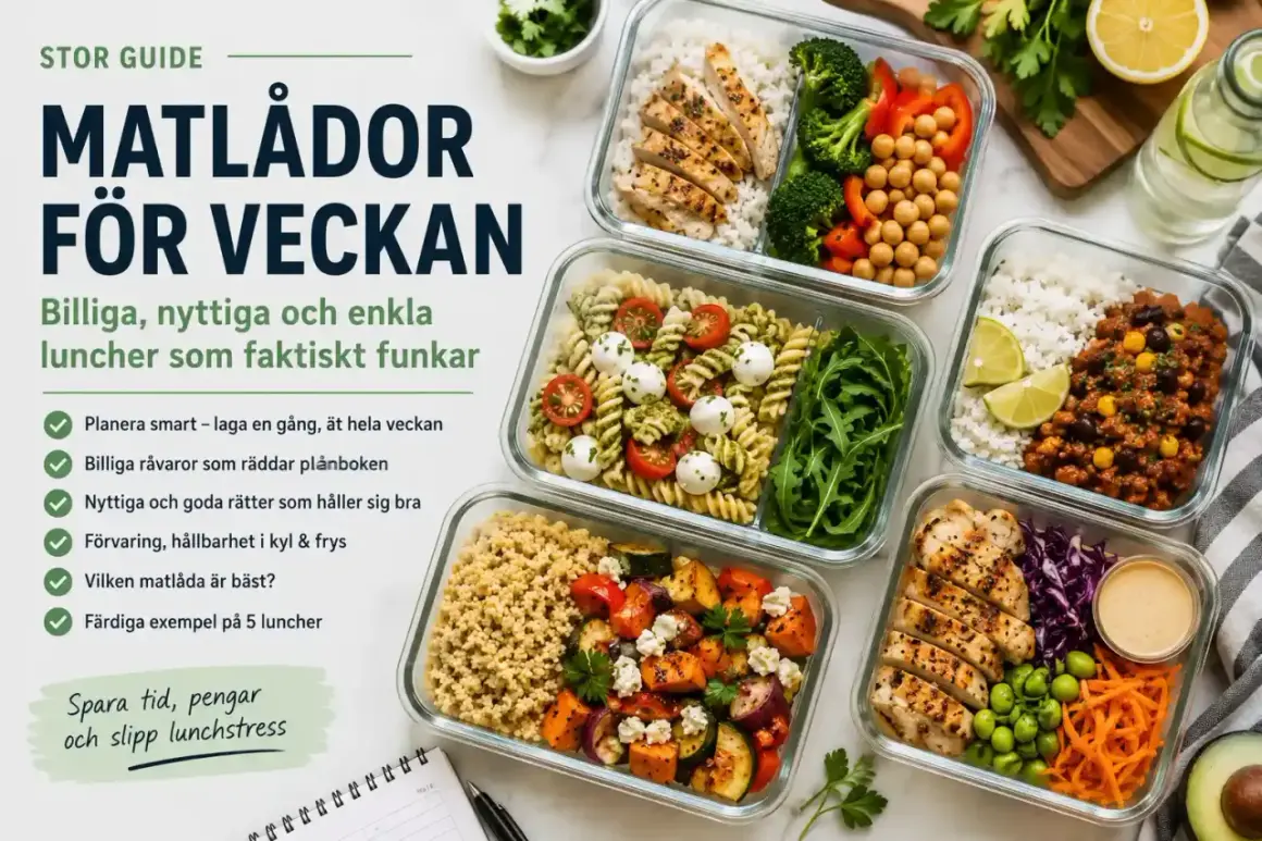 Matlådor för veckan: fem färgglada och nyttiga luncher. Här finns inspiration för billiga matlådor recept som sparar tid och pengar.