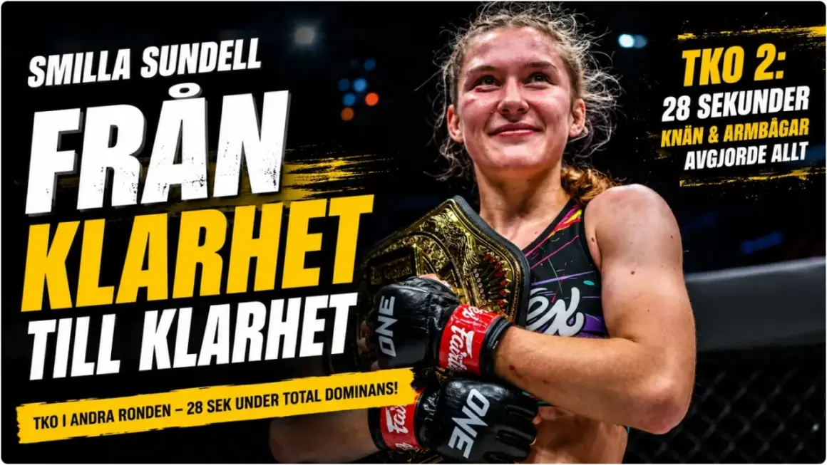 Smilla Sundell, mästarinnan, redo för sin smilla sundell next fight. TKO på 28 sekunder avgjorde allt.