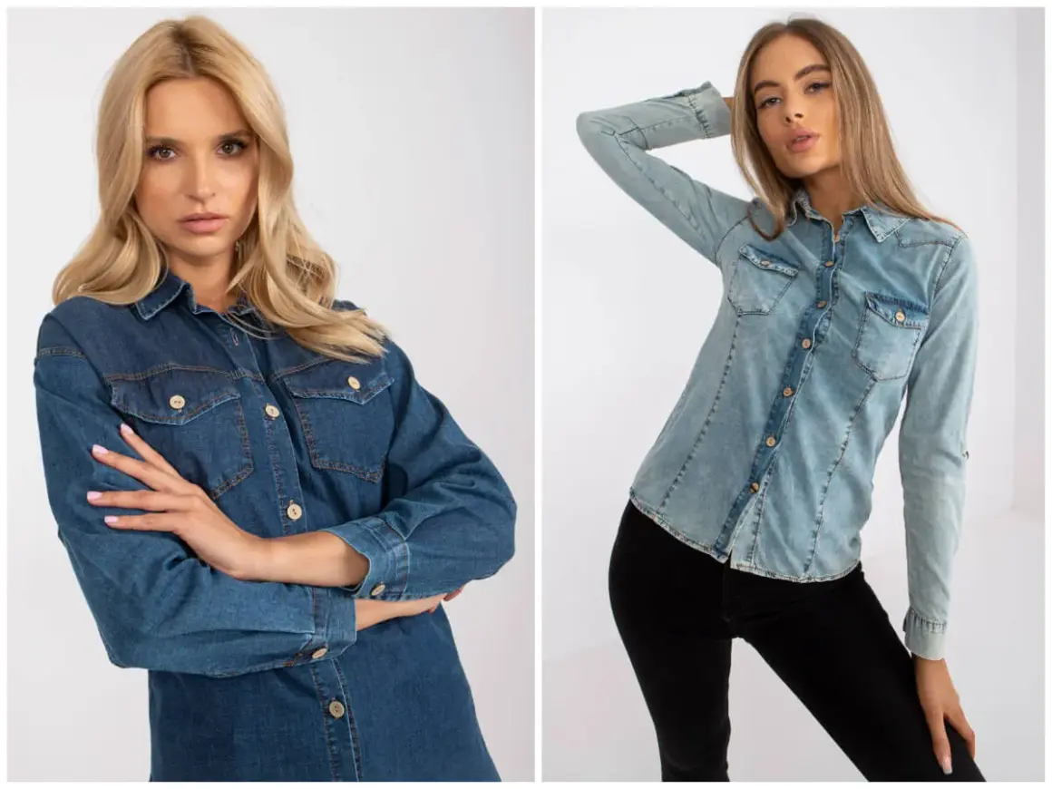 Dwie kobiety w koszulach jeansowych. Dowiedz się, z czym łączyć koszulę jeansową, by stworzyć modne stylizacje.