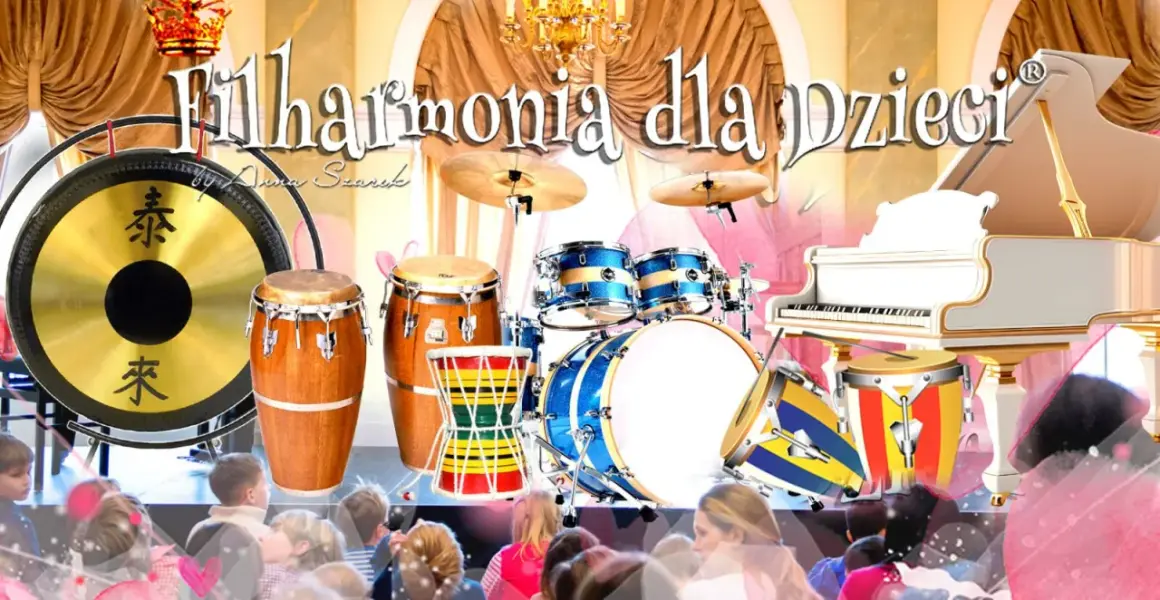 Filharmonia dla dzieci: instrumenty perkusyjne i fortepian czekają na młodych słuchaczy.