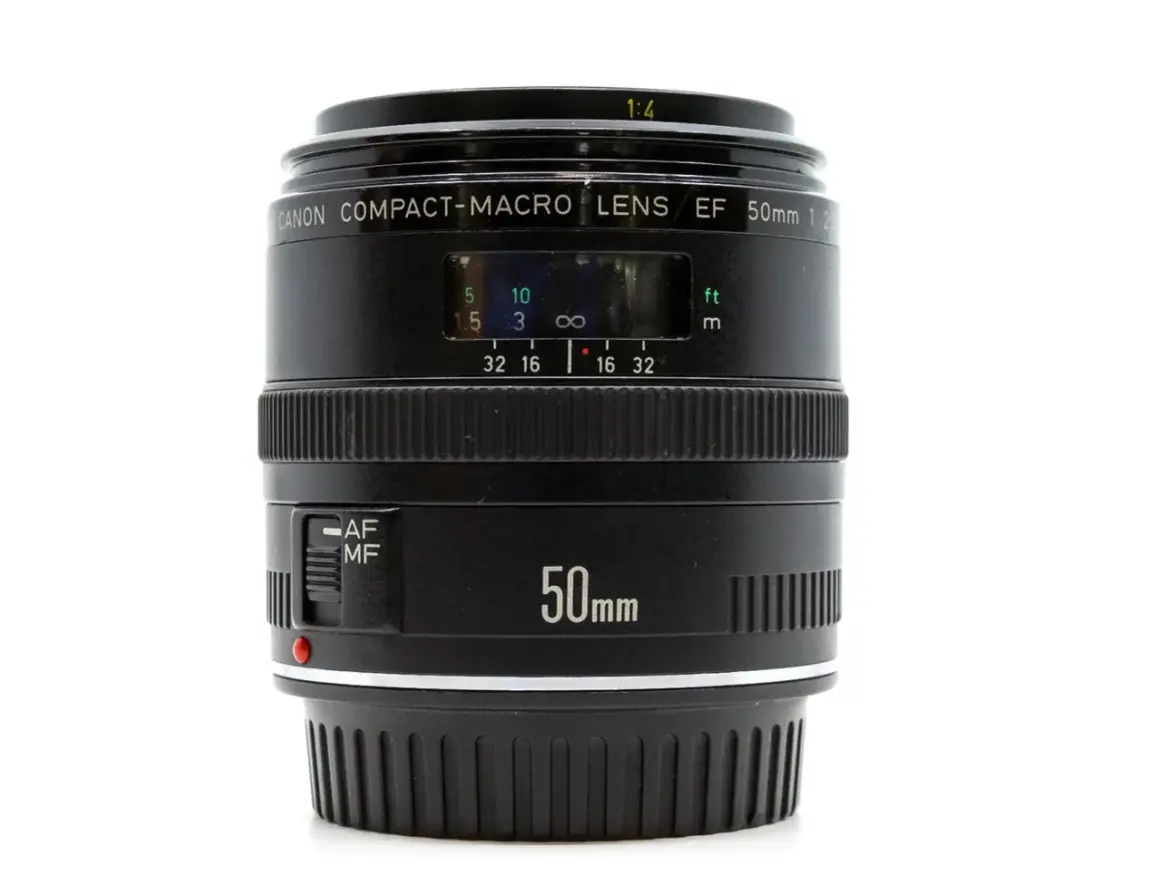 Canon EF 50mm f/2.5 Compact Macro lens, ready to capture stunning close-up details.