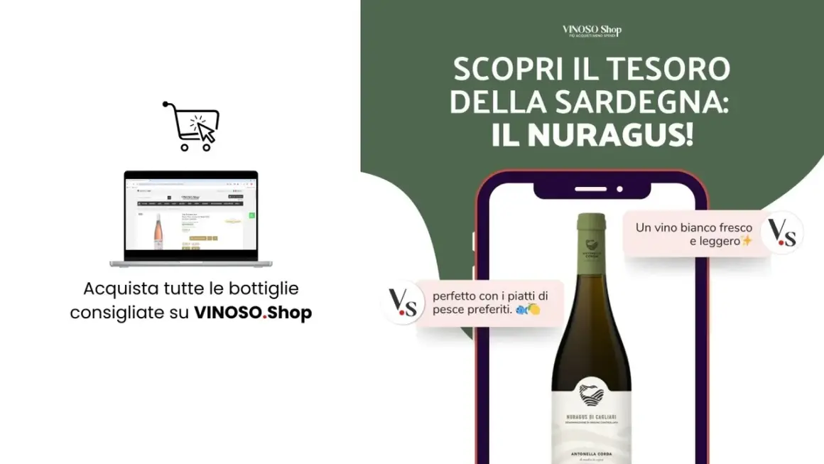 Scopri il tesoro della Sardegna: il Nuragus di Cagliari, un vino bianco fresco e leggero, perfetto con il pesce. Acquista su VINOSO.Shop.