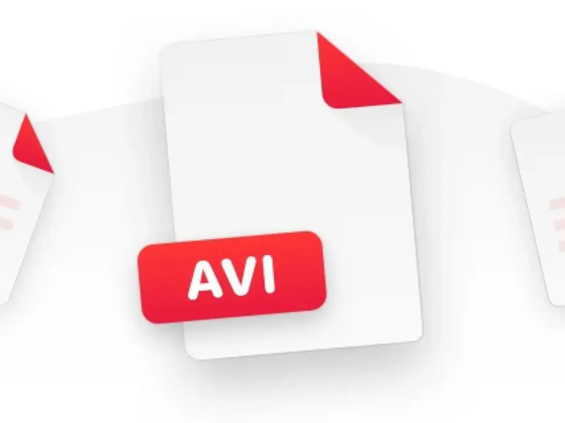 A digital file icon labeled "AVI" is shown, representing a video file format. This could be used for QuickTime.avi codec playback.