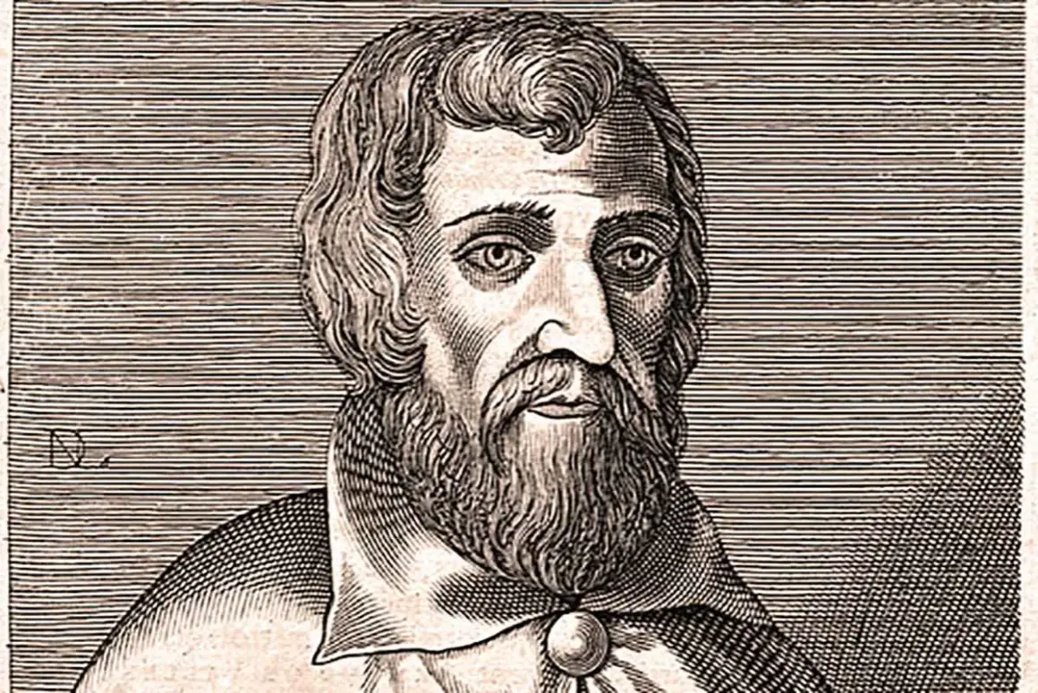 Retrato grabado de Arnau de Vilanova, con barba y cabello ondulado, mirando hacia adelante.
