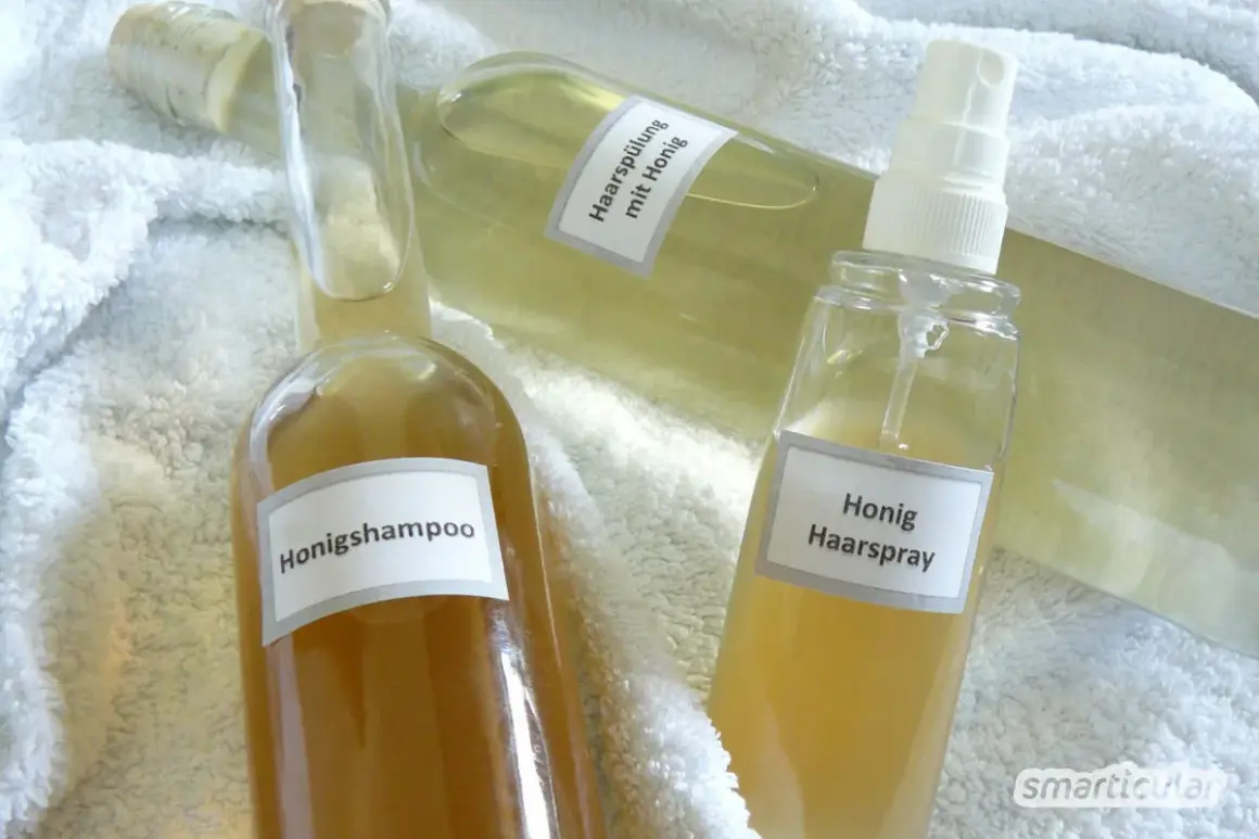Honigshampoo, Honig Haarspray und Haarpflege mit Honig. Ideal gegen haare ausfetten.