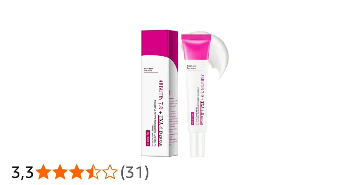 Creme gegen Pigmentflecken mit Arbutin und Tranexamsäure. Die Arbutin Wirkung hilft, dunkle Flecken aufzuhellen.