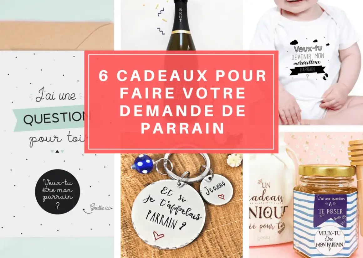 Des cadeaux originaux pour une demande de parrain humoristique. Un body bébé, un porte-clés, une carte à gratter... pour un texte demande parrain humour réussi !