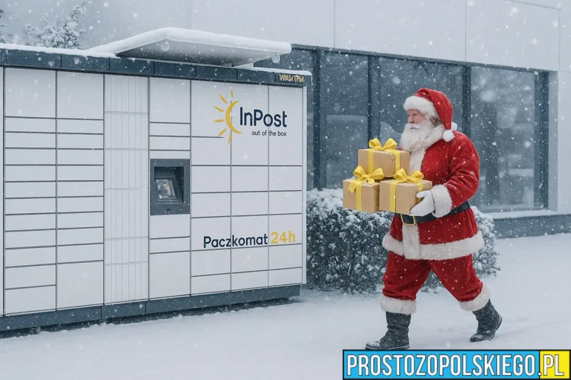 Święty Mikołaj niesie prezenty do Paczkomatu InPost. Dowiedz się, jak zapakować paczkę InPost, by dotarła na czas.