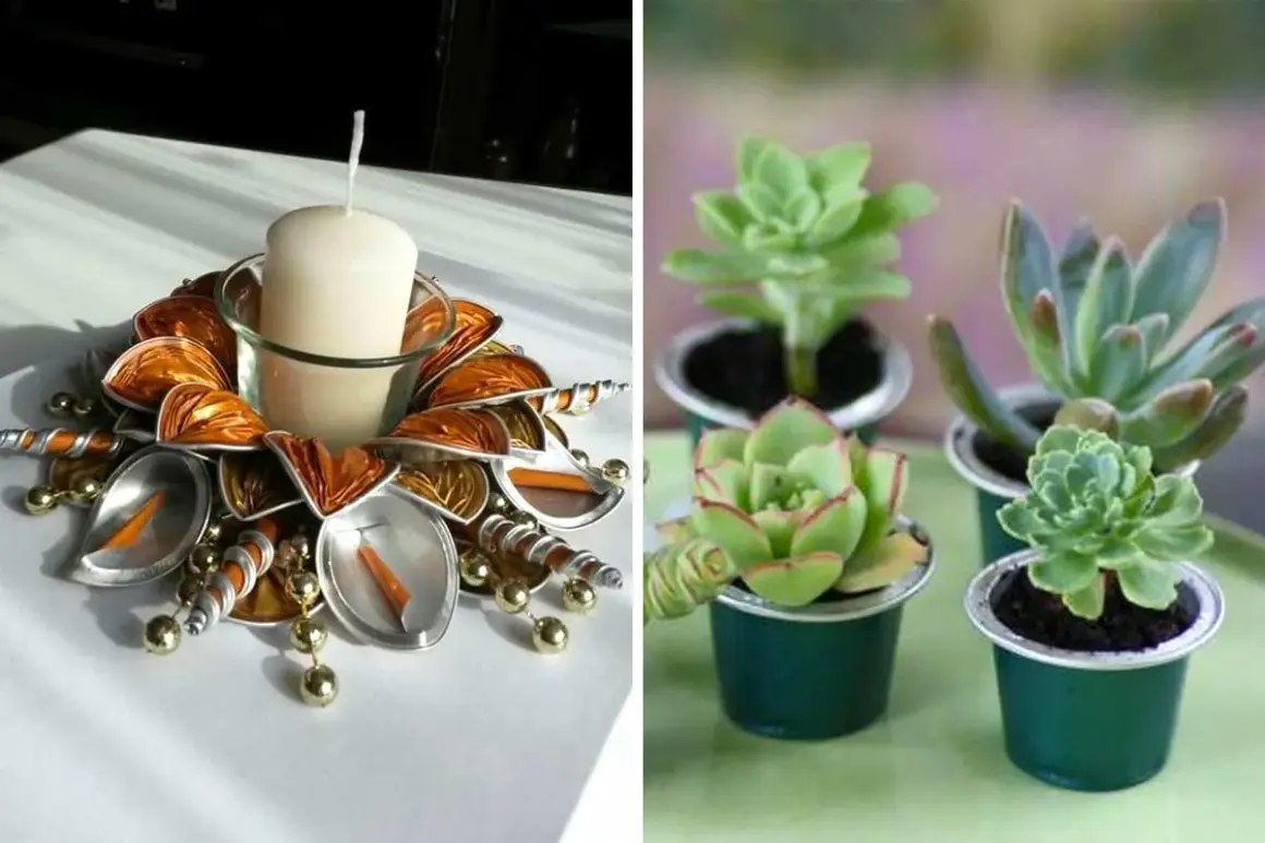 Centrotavola e vasi creativi per riciclare capsule caffè. Un'idea originale per dare nuova vita ai tuoi oggetti.