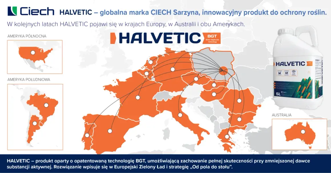 Globalna marka HALVETIC, oparta na technologii BGT, dociera do Europy, Australii i obu Ameryk. Produkt chroni rośliny.