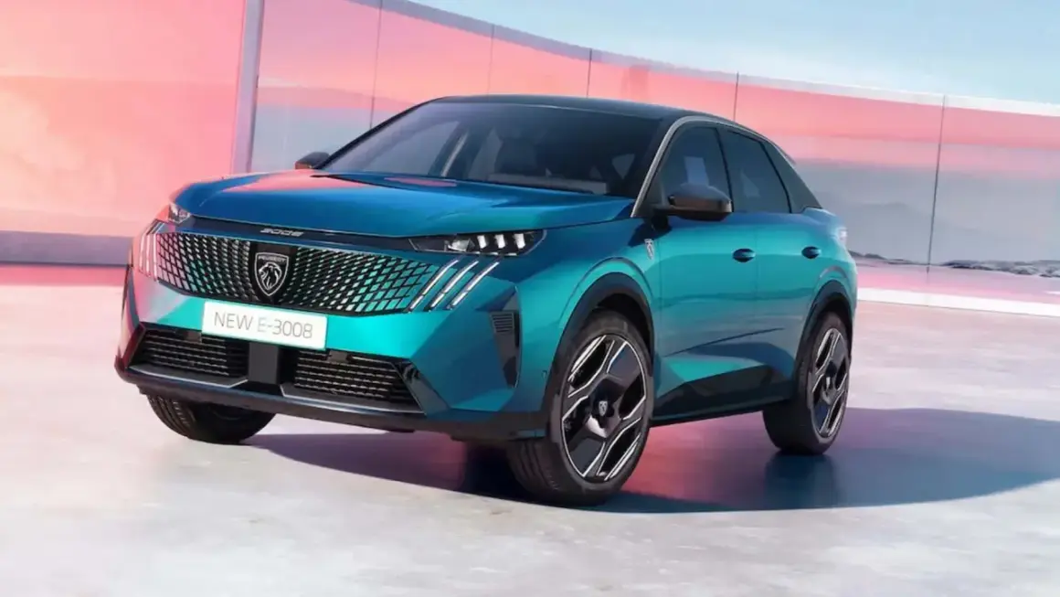 Le nouveau Peugeot E-3008, un véhicule électrique moderne, prêt à aider votre entreprise à adopter une mobilité durable.