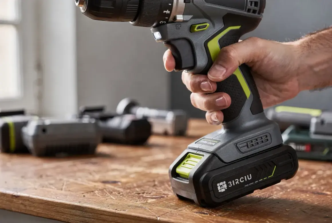 Main d'un bricoleur tenant une visseuse sans fil. La question "peut on mettre une batterie plus puissante sur une visseuse" est au cœur de cette image.