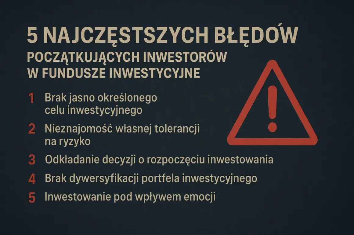 5 błędów początkujących inwestorów: brak celu, nieznajomość ryzyka, odkładanie decyzji, brak dywersyfikacji, emocje. Unikaj ich, by nie pogłębić kryzys finansowy.