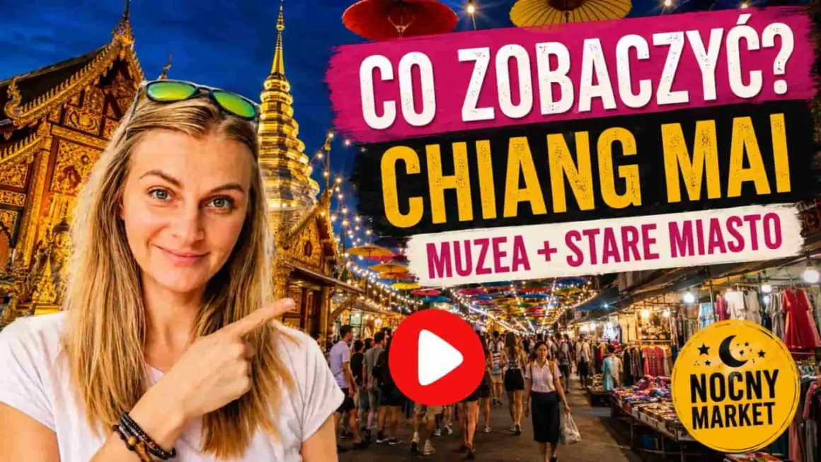 Co zobaczyć w Chiang Mai? Kobieta wskazuje na nocny market i świątynie.