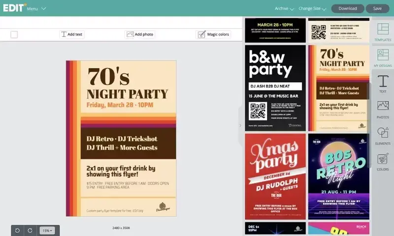Najlepsze szablony ulotek na retro imprezy do pobrania i personalizacji