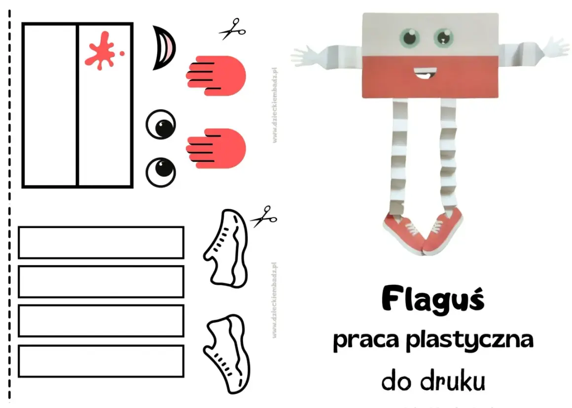 Zabawna praca plastyczna na dzień flagi: zrób własnego Flagusia z papieru!