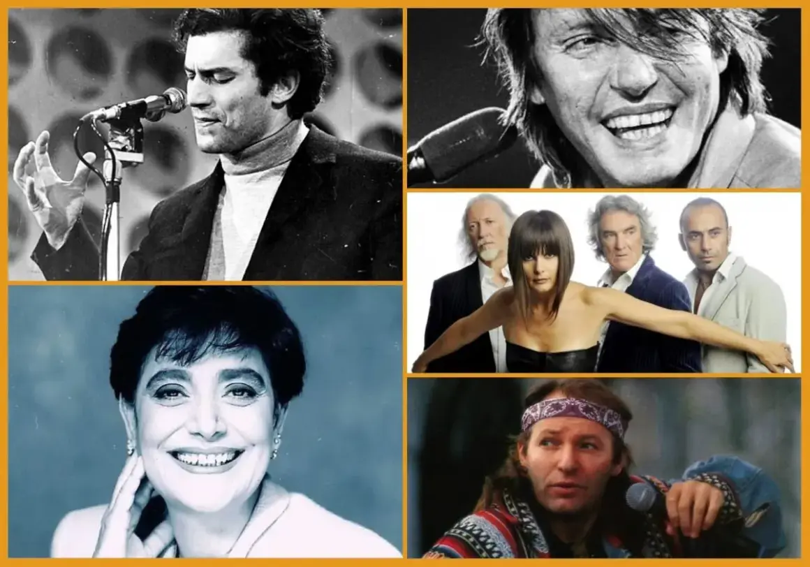 Icone della musica italiana: cantanti e gruppi degli anni 70, 80, 90.