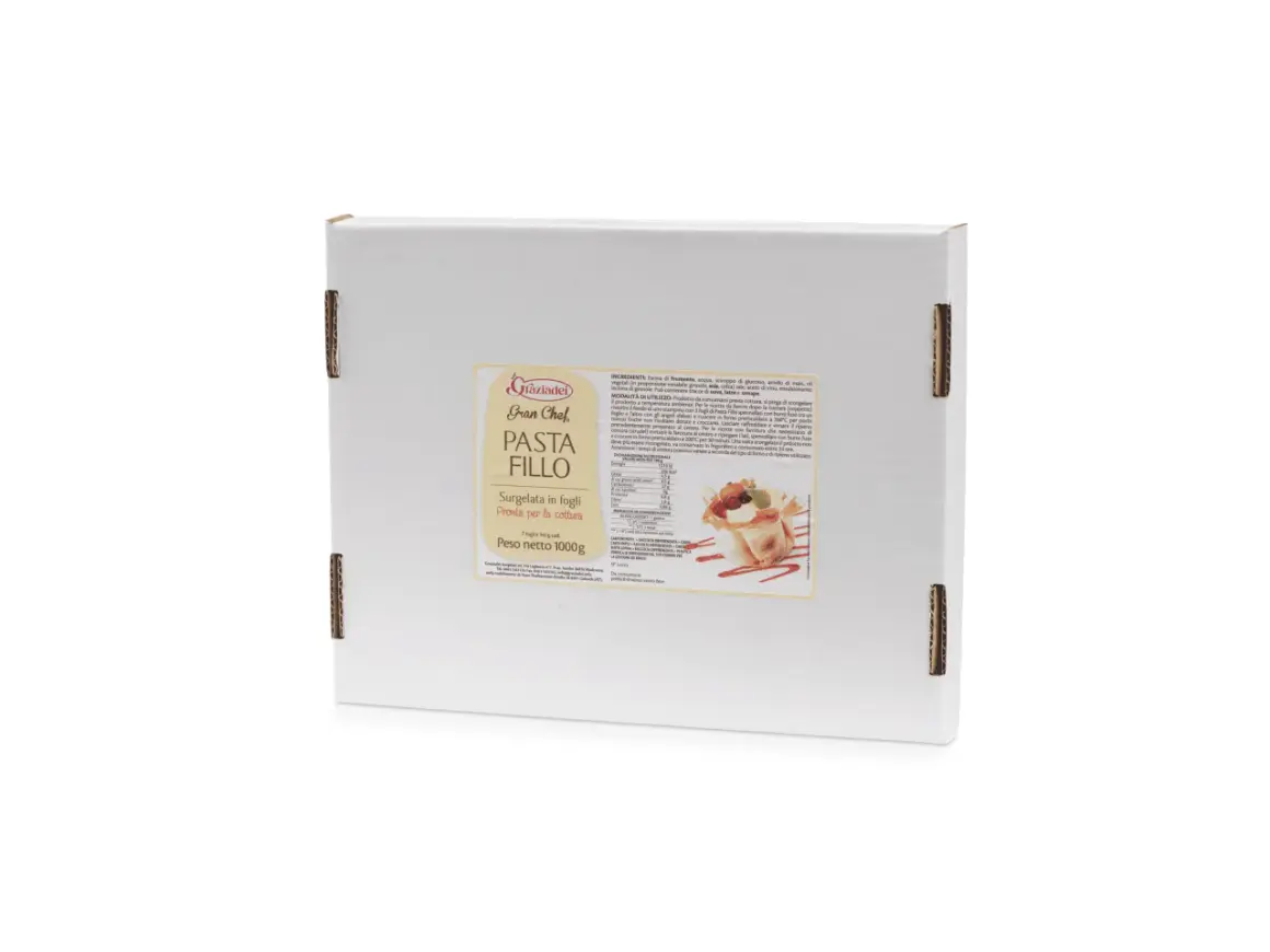 Sfoglie di pasta fillo, un formaggio a pasta filata pronto per essere cucinato, ideale per ricette dolci e salate.