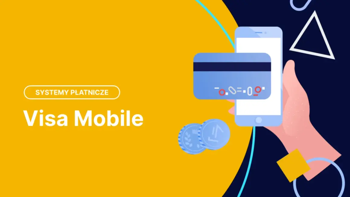Płatności mobilne z Visa Mobile: smartfon, karta i monety symbolizują wygodne transakcje.