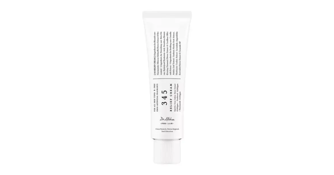 Krem 345 Dr. Althea Relief Cream, dla wszystkich typów skóry, bez sztucznych zapachów, z ekstraktem z opuncji i niacynamidem.