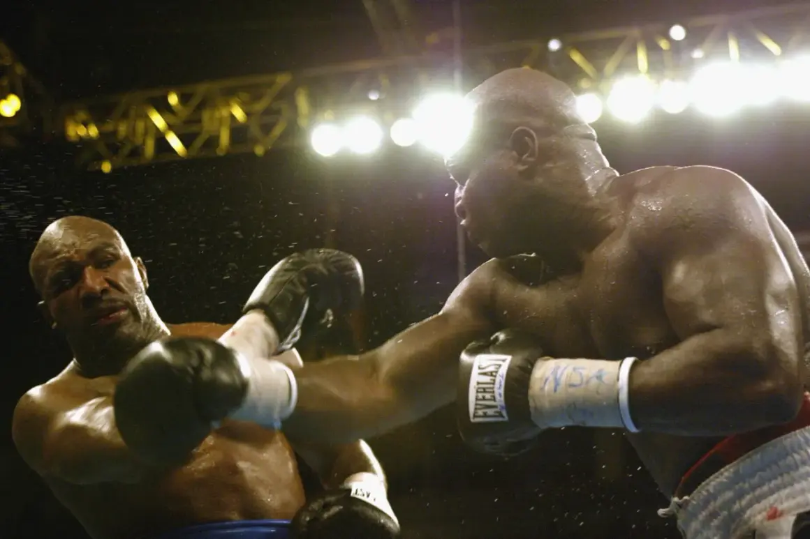 Two boxers clash under bright lights. The sound of their punches echoes, a testament to the force behind each blow.