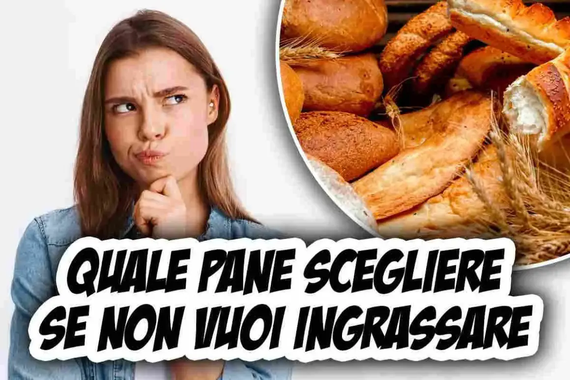 Ragazza pensierosa davanti a una selezione di pani. La domanda è: quale pane scegliere se non vuoi ingrassare?