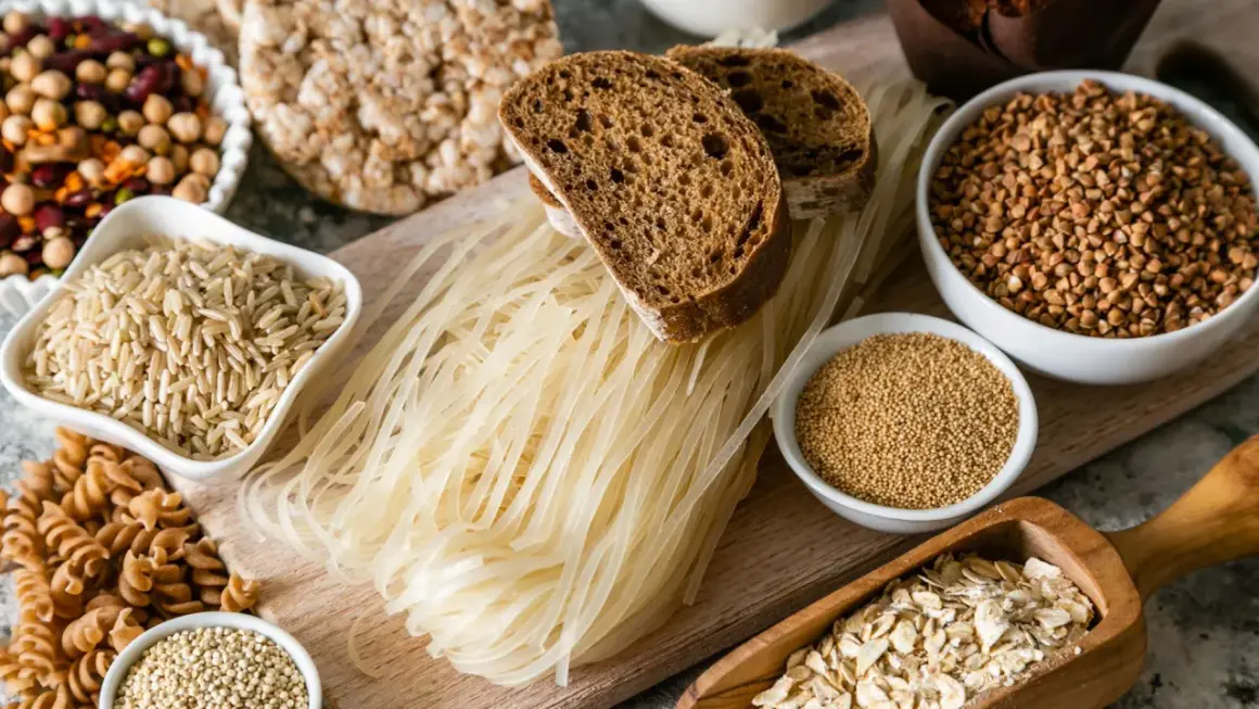 Des grains, pâtes, pain et flocons d'avoine : voici un aperçu de ce que sont les glucides, source d'énergie essentielle.