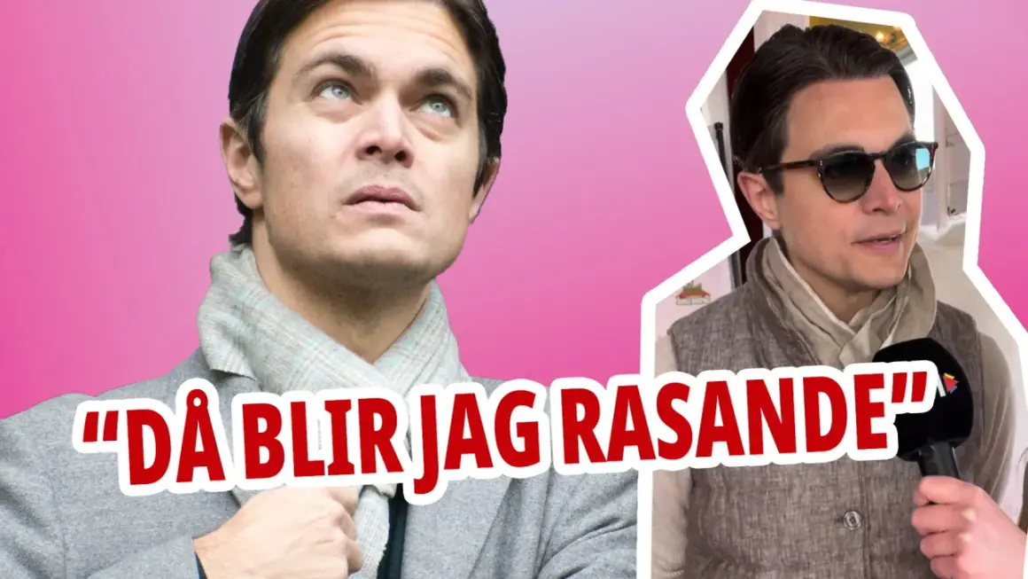 Nina Prage, med blicken mot skyn, verkar fundera. I en annan ruta intervjuas han med solglasögon.