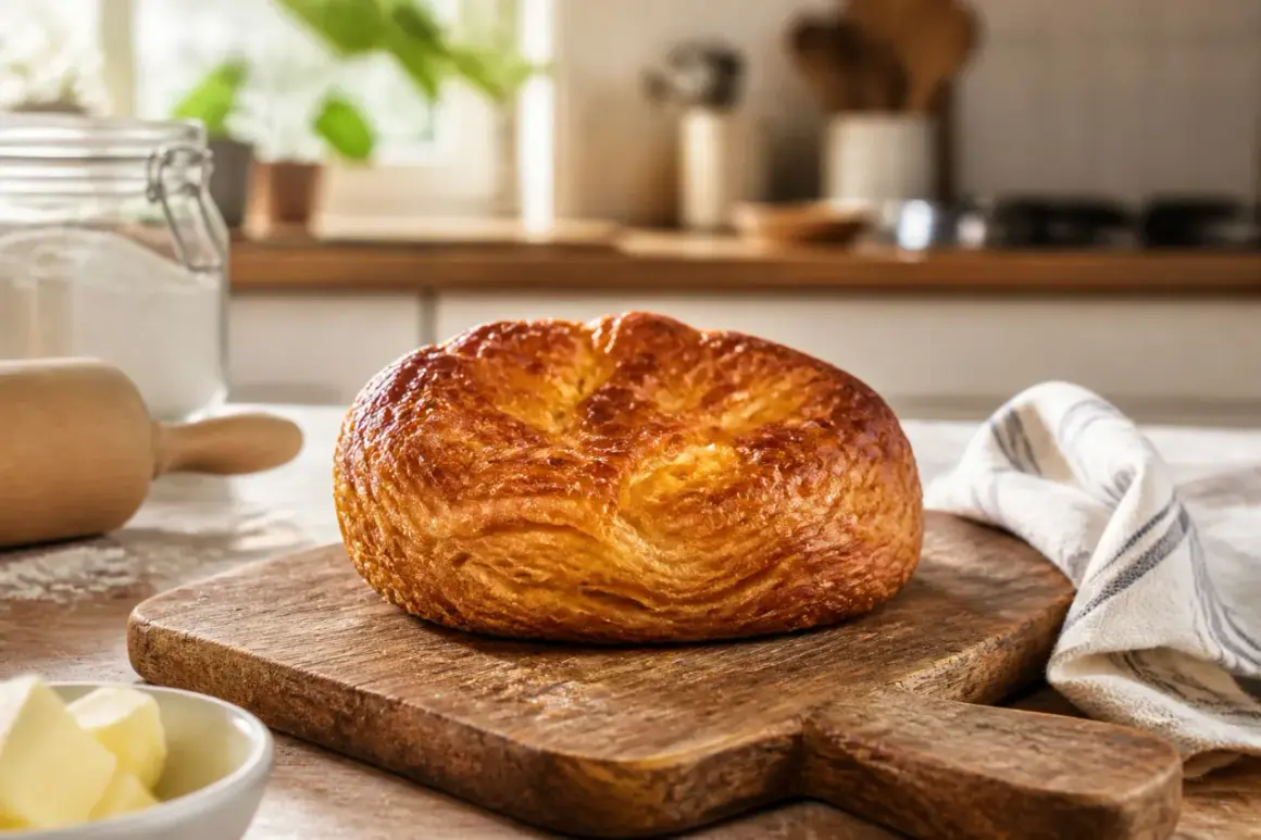 Une belle composition de kouign amann doré, prêt à être dégusté.