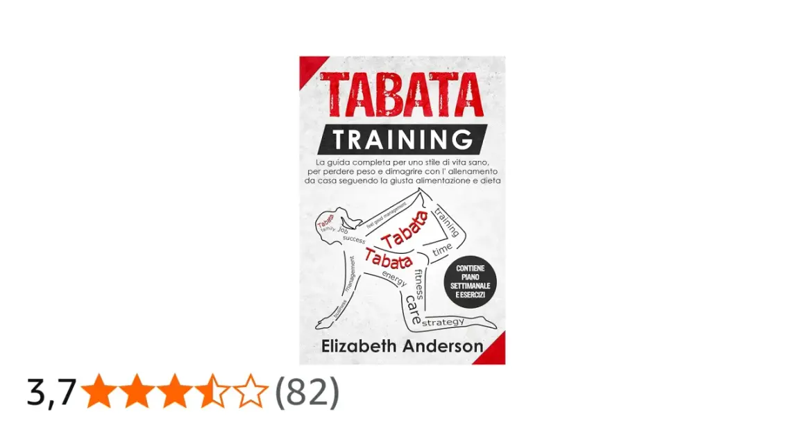 Copertina libro "Tabata Training" di Elizabeth Anderson. Guida per uno stile di vita sano, con il metodo tabata per dimagrire e allenarsi a casa.