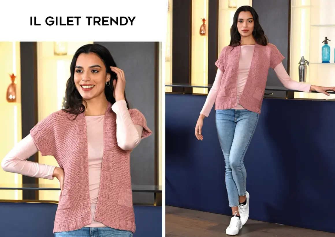 Schema gilet ai ferri facile: un modello trendy e moderno, perfetto per ogni occasione.