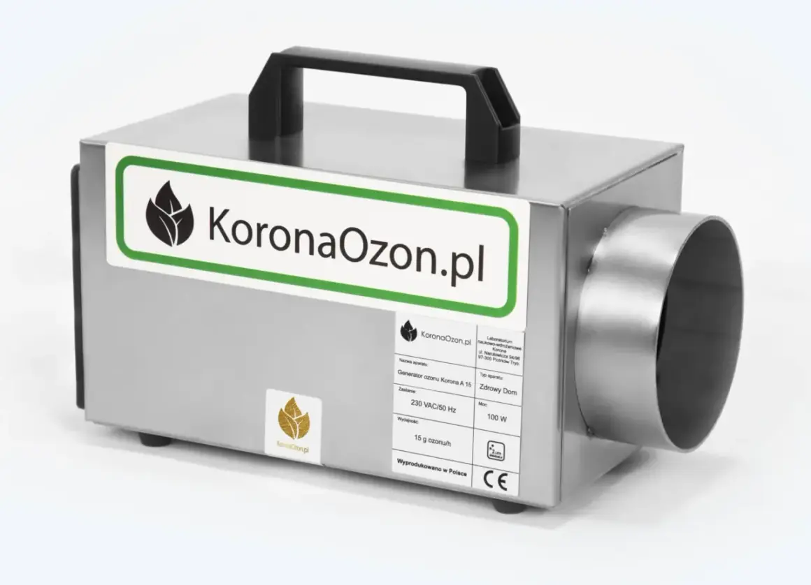 Generator ozonu Korona A 15, idealny jako ozonator do samochodu. Skutecznie usuwa zapachy i dezynfekuje wnętrze.