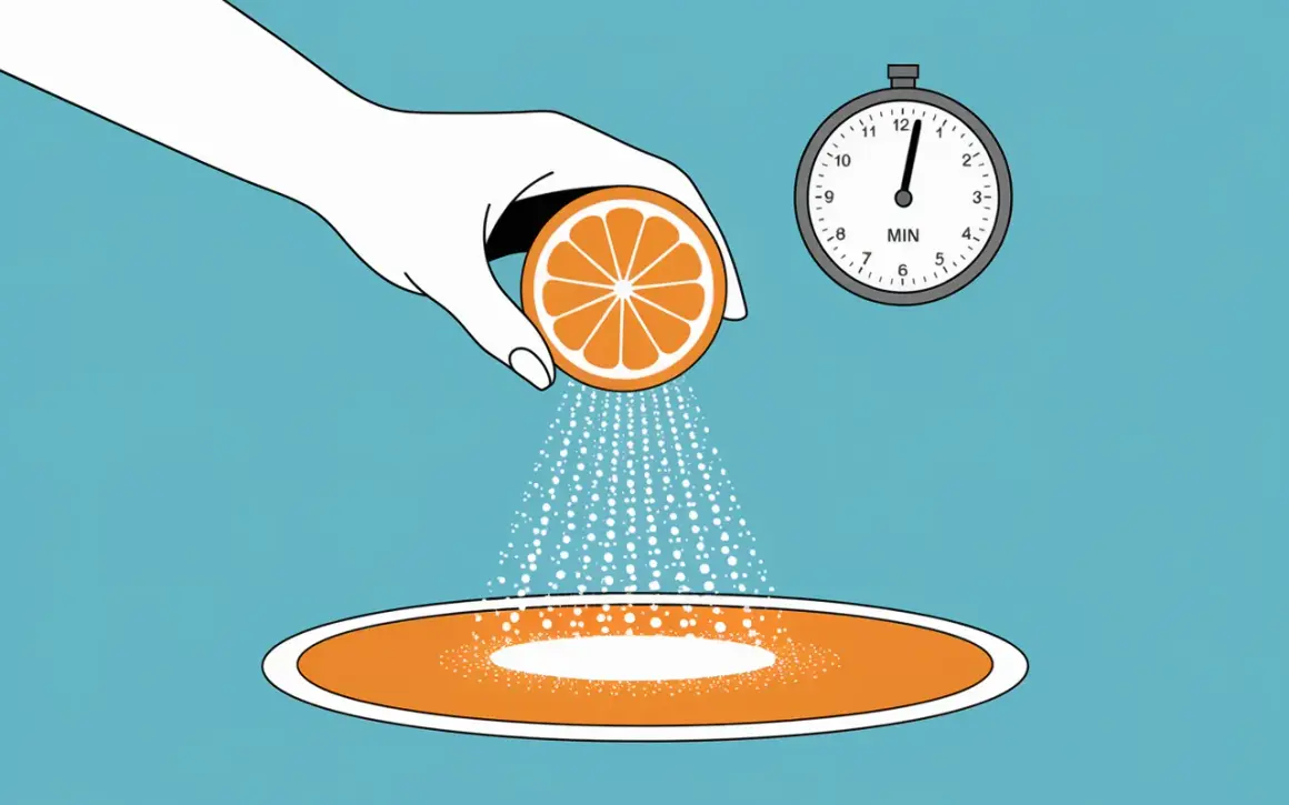 Maintenant, découvrez comment enlever les taches orange dans la douche avec cette méthode simple et rapide. Une tranche d'orange et un minuteur suffisent !
