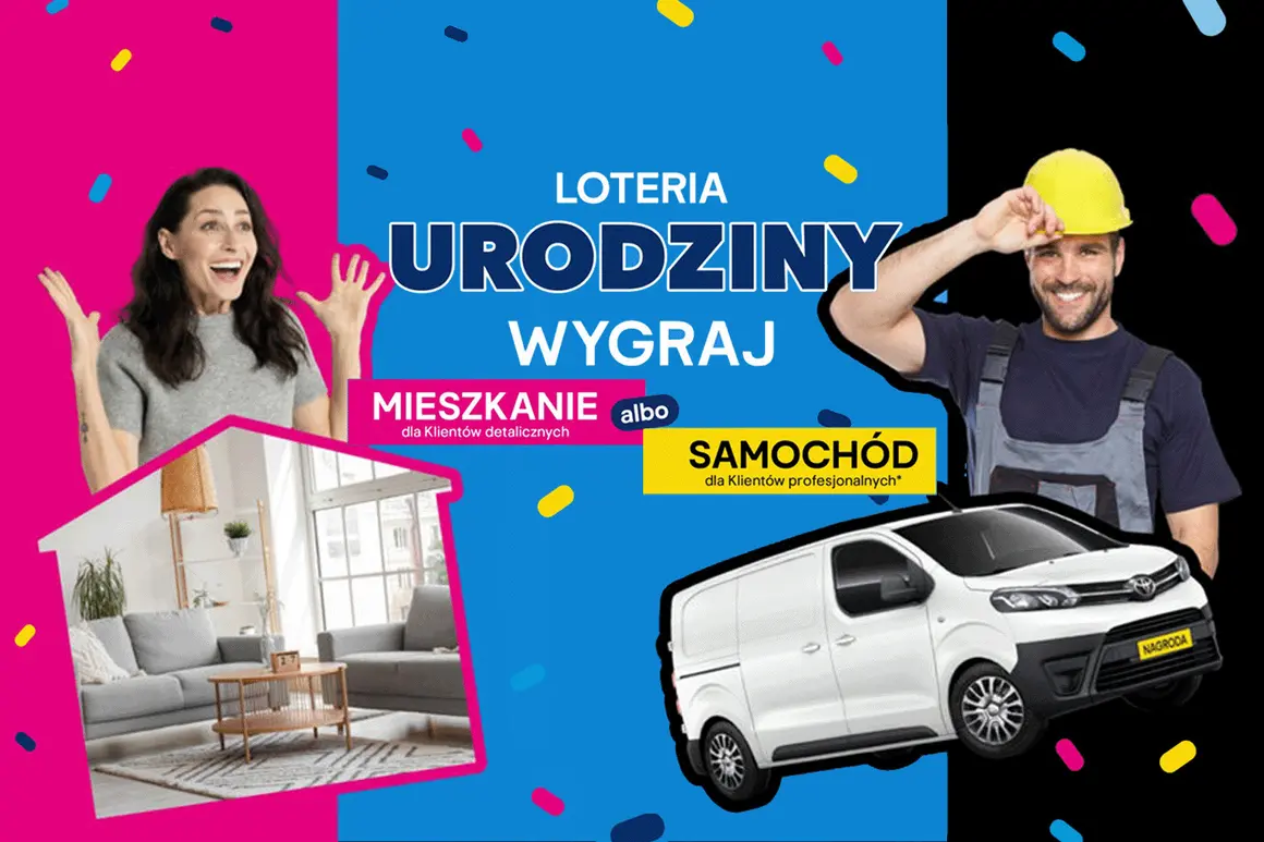 Loteria urodzinowa Castorama: wygraj mieszkanie lub samochód! Weź udział w konkursie i zgarnij nagrodę.