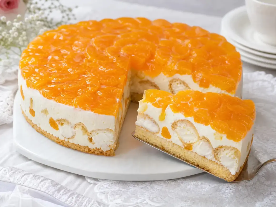 Eine köstliche Windbeuteltorte mit Mandarinen, wie sie die Landfrauen backen. Ein Genuss für Augen und Gaumen!