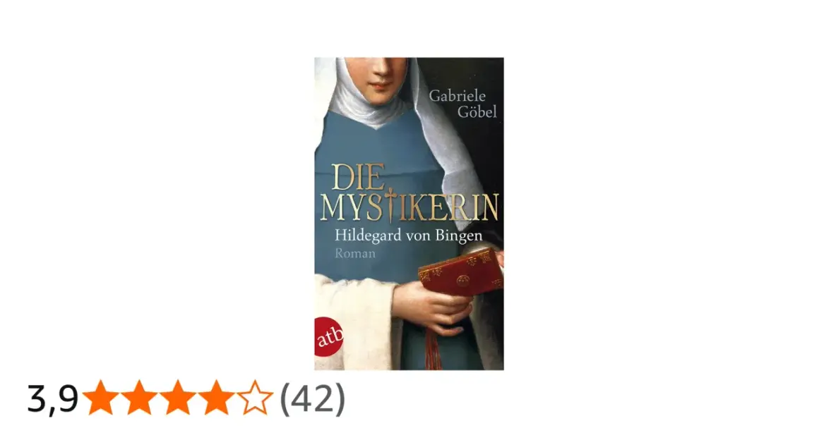 Buchcover "Die Mystikerin" von Gabriele Göbel, das Hildegard von Bingen zeigt. Ein Roman über die berühmte Äbtissin.