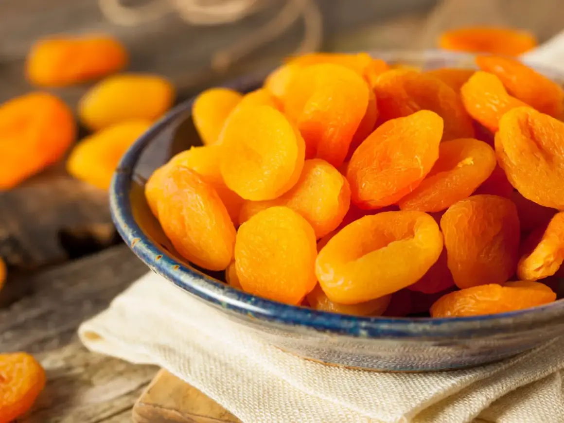 Get your daily dose of potassium with these dried apricots. They're a healthy snack that supports your body's functions.