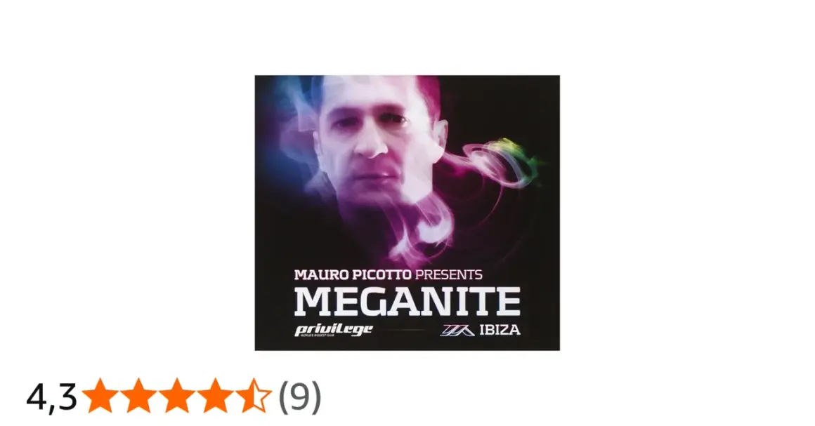 Mauro Picotto na okładce albumu "Meganite" z dymem w tle.