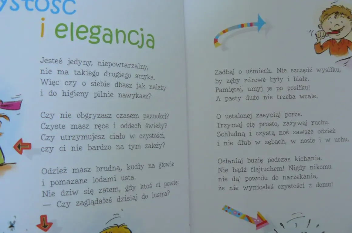 Savoir vivre dla dzieci: wiersze o higienie, czystości i dobrych manierach. Dzieci uczą się dbać o uśmiech i schludny wygląd.