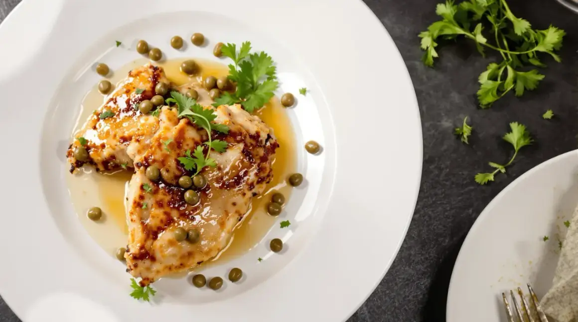 Délicieuse aile de raie poêlée, nappée d'une sauce citronnée et garnie de câpres et de persil frais. Un plat savoureux et léger.
