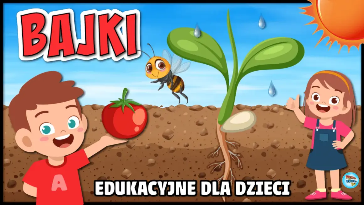 Wesołe bajki dla 2 latka o roślinkach, pszczółce i dzieciach uczących się o naturze.